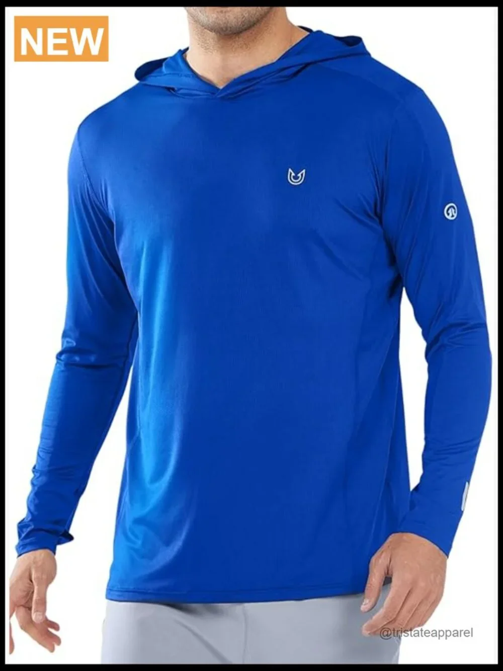 Men's UPF 50+ Sun Protection Hoodie Long Sleeve Rash Guard Fishing Swim Shirt